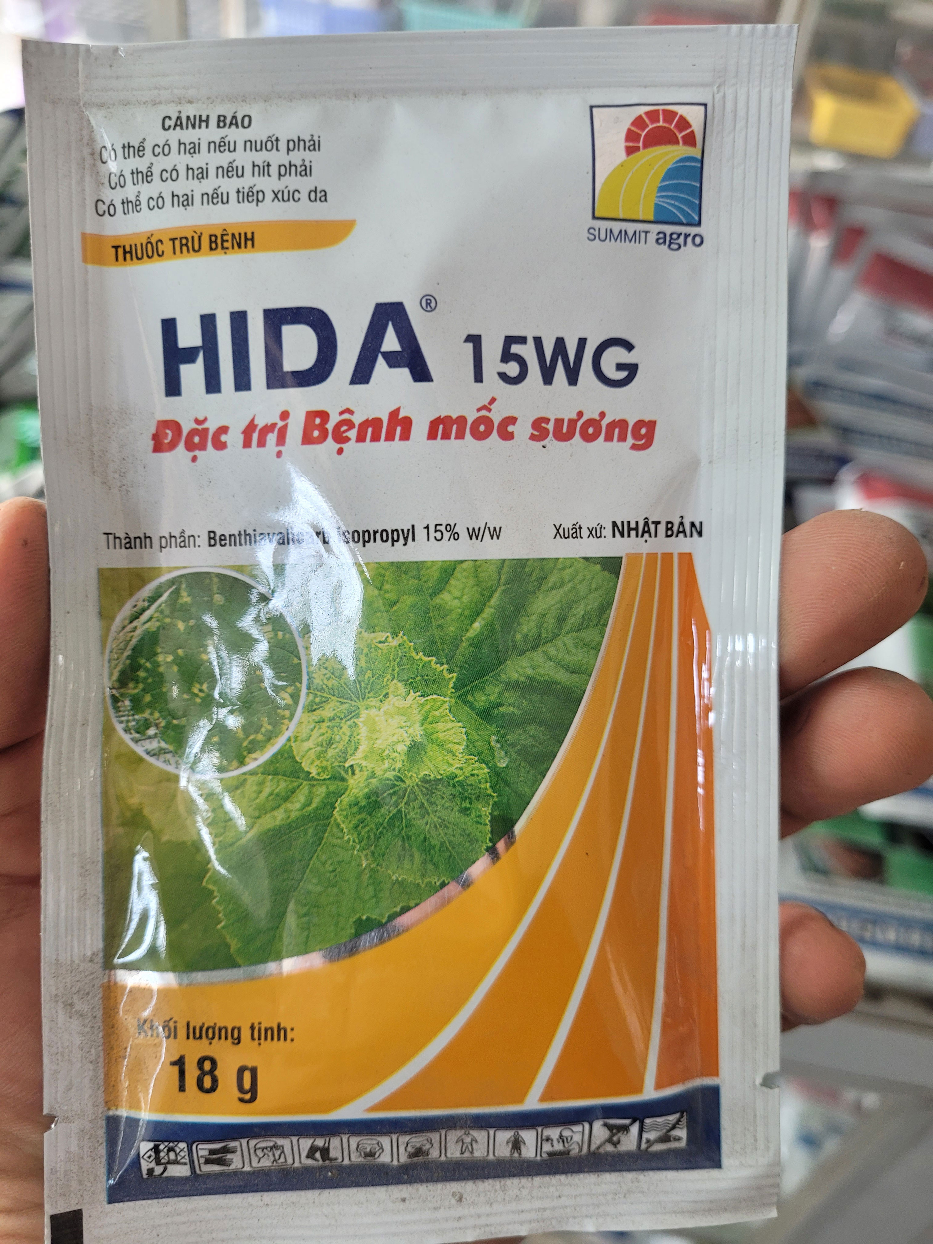10 gói thuốc trừ bệnh Hida 15WG 18gr chuyên trừ mốc sương - sương mai