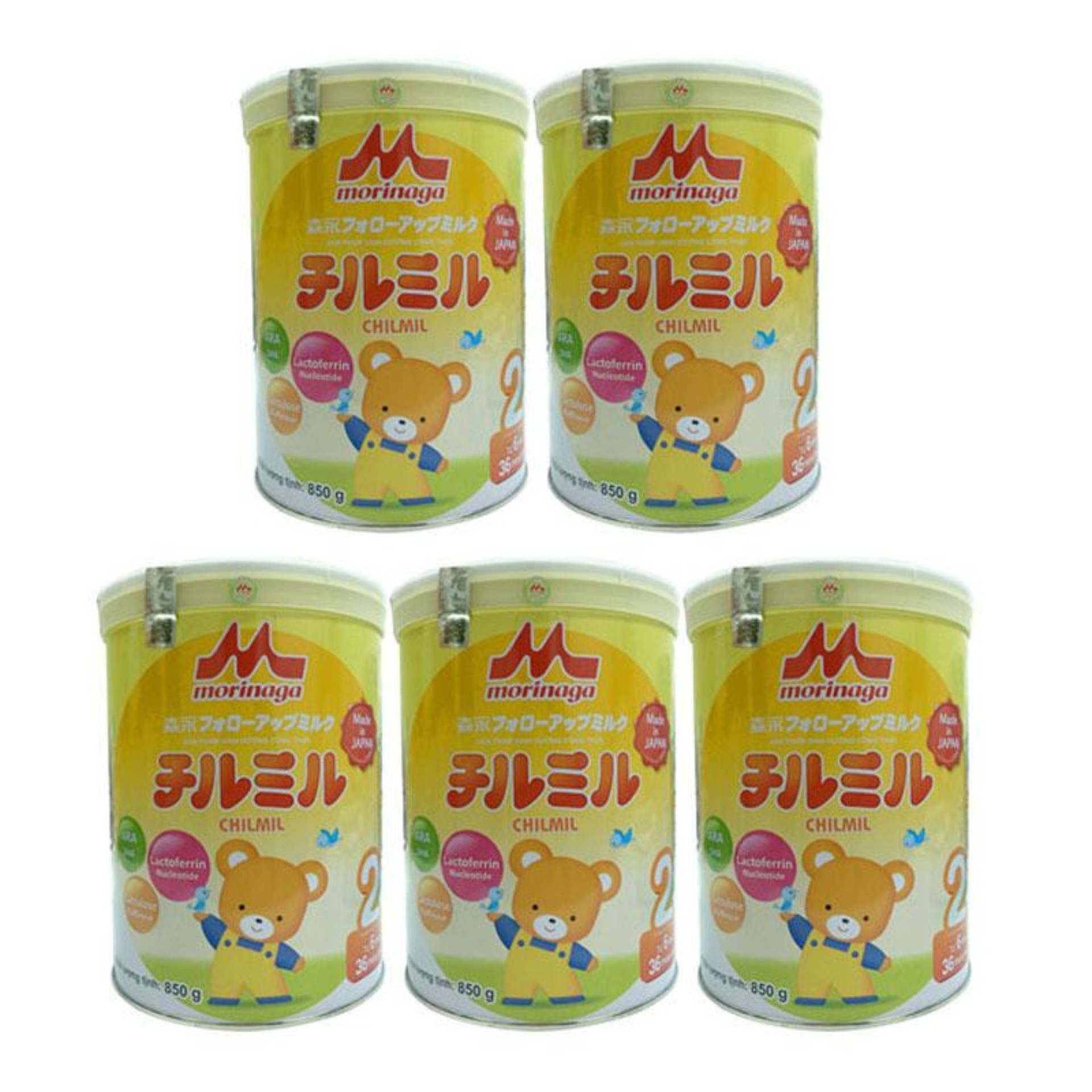 Bộ 5 hộp sữa morinaga số 2 850g