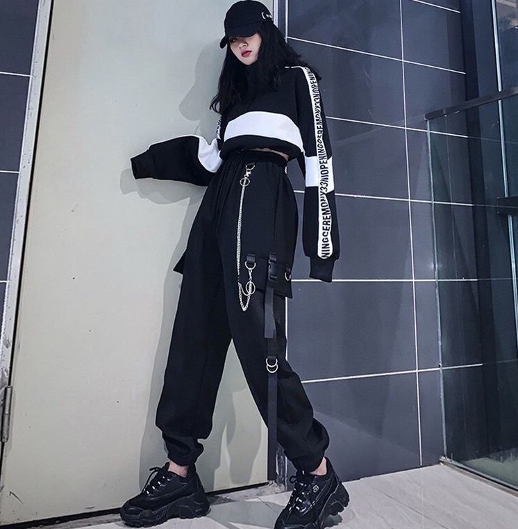 🌸SIÊU HOT CÓ 1 KHÔNG 2 🌸 Quần Túi Hộp Xích Phối Dây Kiểu Dáng Jogger Ống Suông Trẻ Trung Cá Tính F409