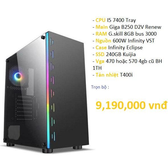 Máy bộ vi tính PC Gaming I5 7400 tray + Main B250 D2V renew + Vga, độ bền vượt trội, hoạt động mạnh mẽ, ổn định và an toàn tối ưu cho người sử dụng