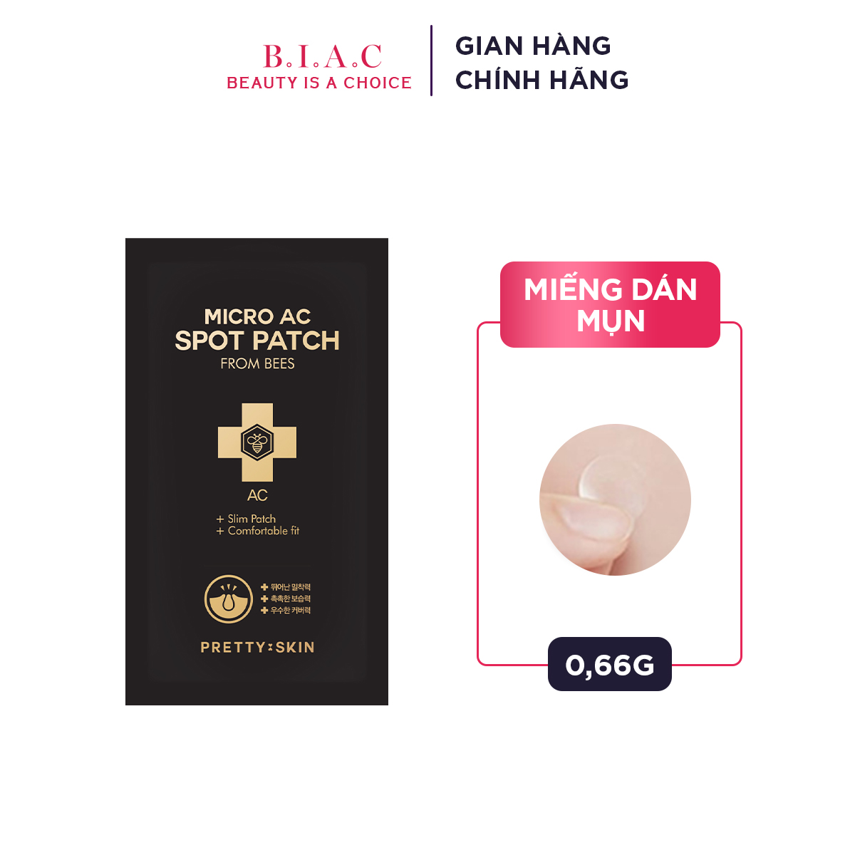 Miếng dán mụn PrettySkin AC Spot Patch From Bee