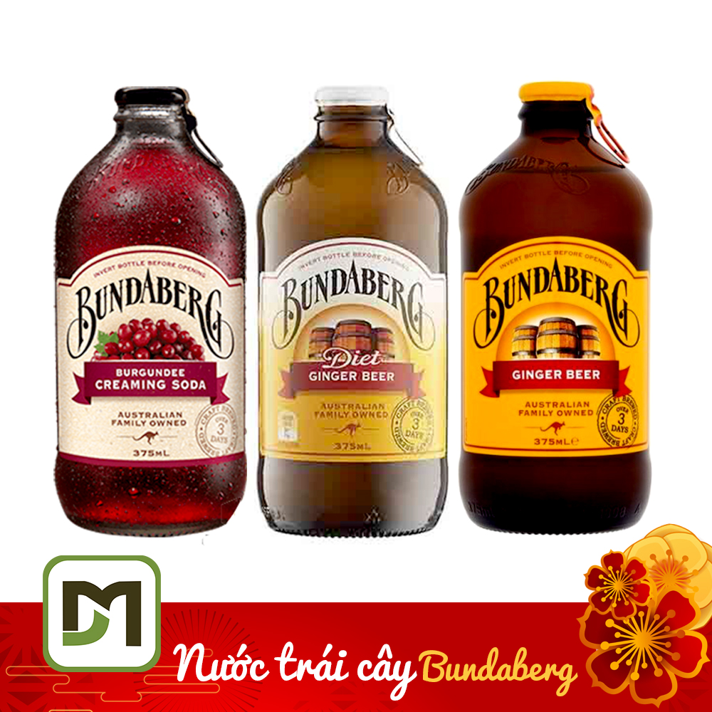 Nước trái cây Bundaberg nhập khẩu Úc 375ml vị Nho, Gừng nước uống healthy