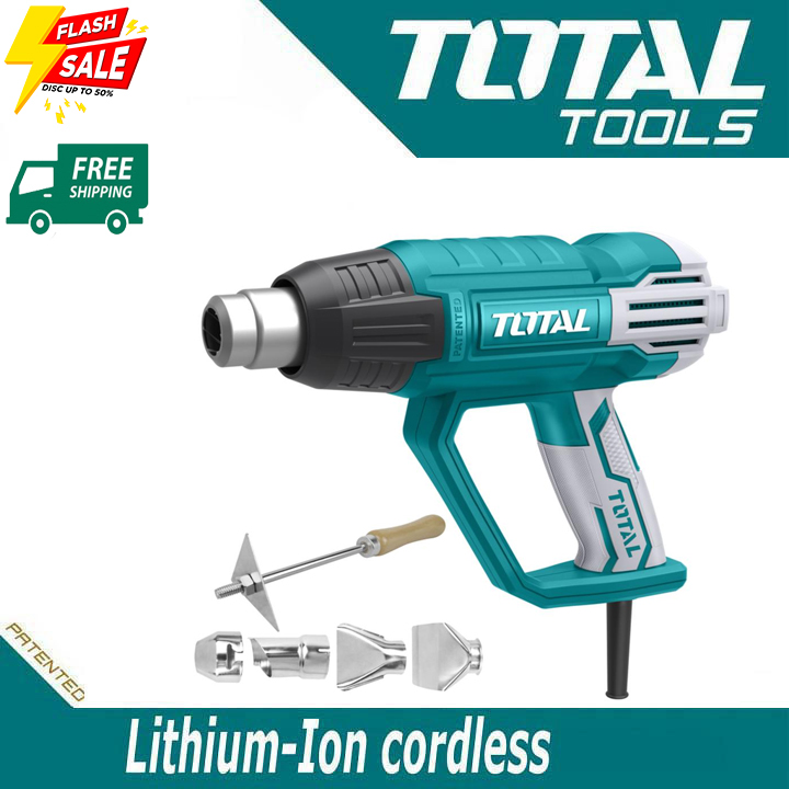 Máy thổi nhiệt khò nóng TB2006 2000W TOTAL TOOLS WORLD Khò màng co Khò hàn Thổi hơi nóng trong 1 phút Cầm tay