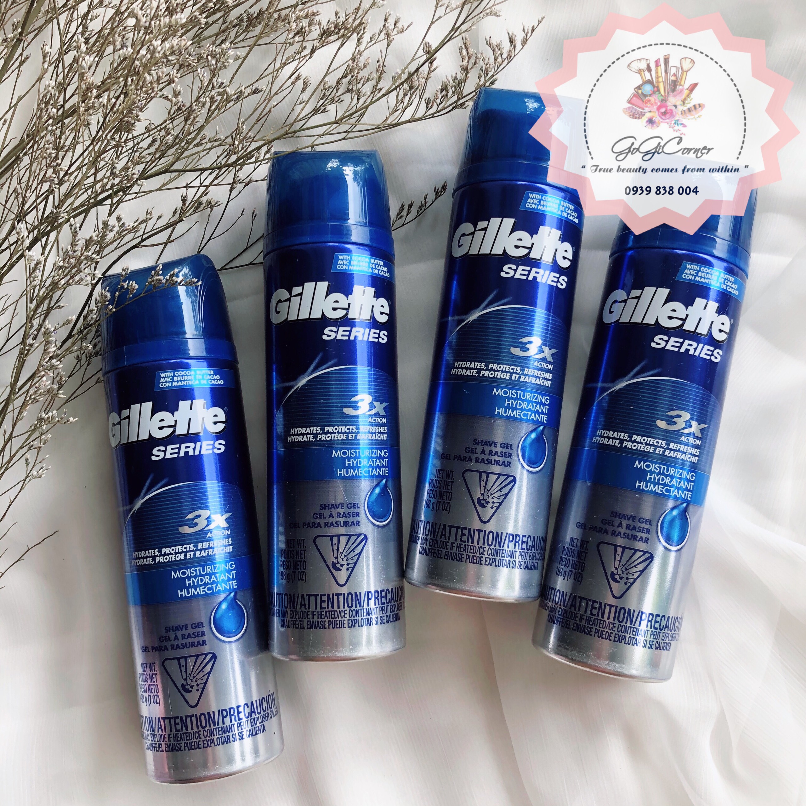 Gel cạo râu gillette series 3x 198gr