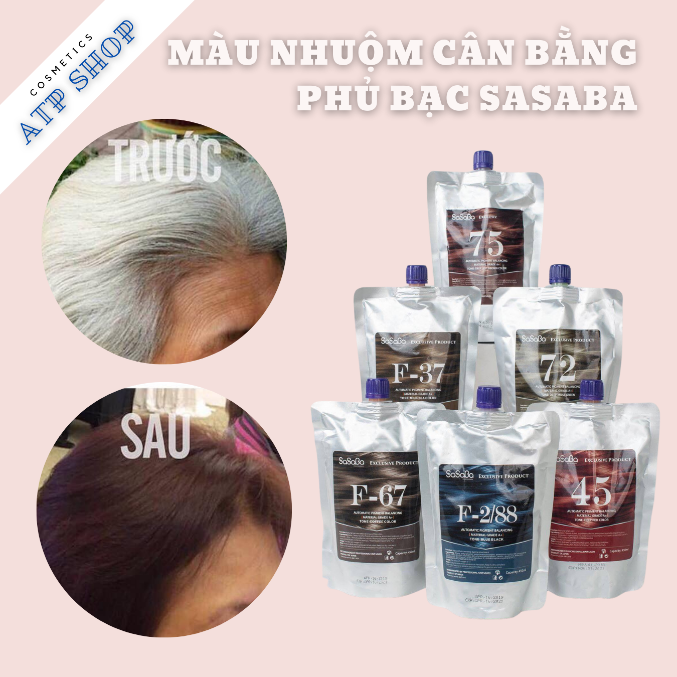 Màu nhuộm cân bằng tóc nhiều phân khúc và phủ bạc trực tiếp các mã màu thời trang sasaba 450ml sản phẩm chính hãng tại việt nam
