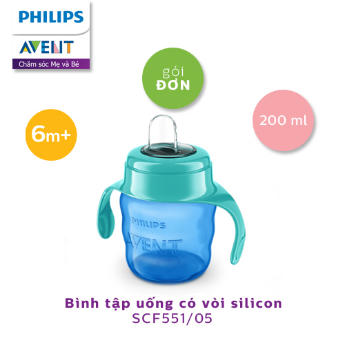 Bình tập uống philips avent 6m+ scf551 200ml