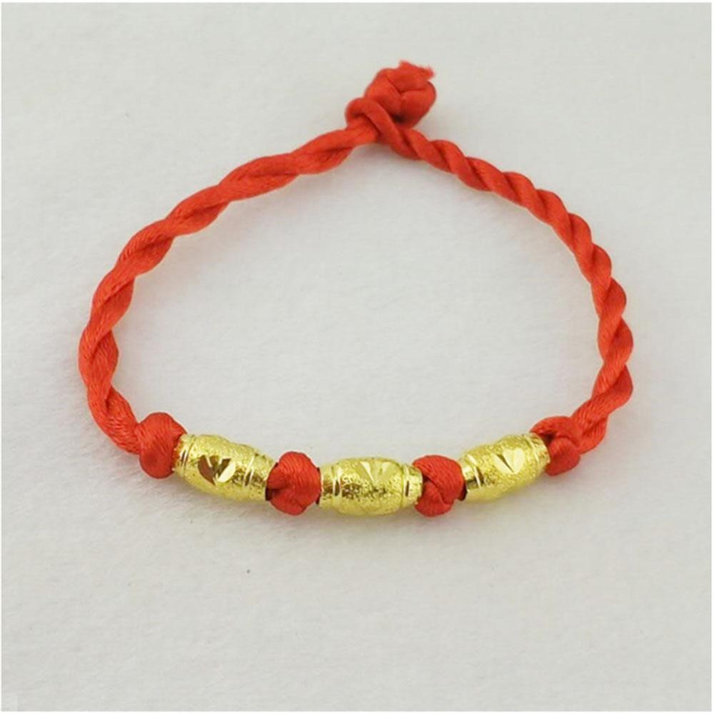 Vòng Đeo Sợi Chỉ Đỏ - Hạt Mạ Vàng 24k Mang Ý Nghĩa Phong Thủy !!!