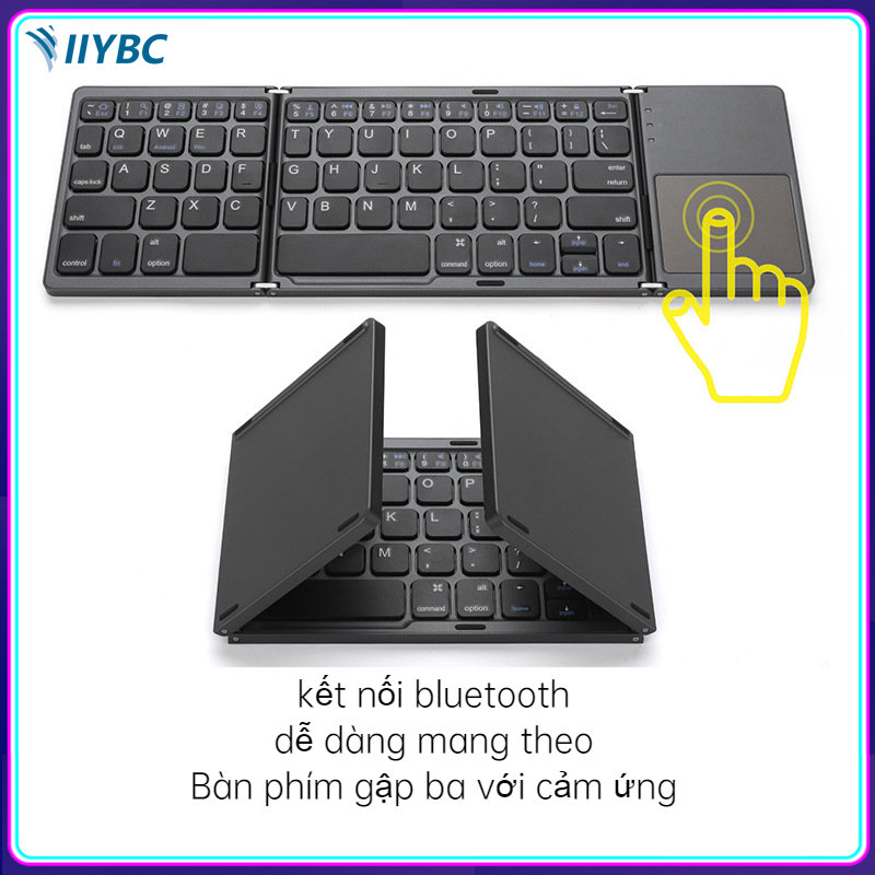 IIYBC Bàn Phím Bluetooth Gấp Gọn B033 Cao Cấp - Bàn Phím Không Dây Hàng Mới 2023