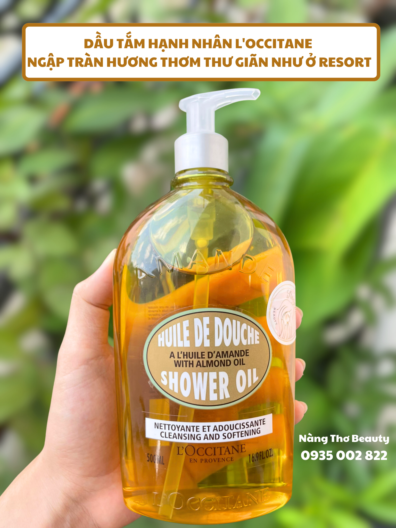 Sữa tắm hạnh nhân tăng cường dưỡng ẩm cho làn da mịn màng hơn l'occitane almond shower oil 500ml