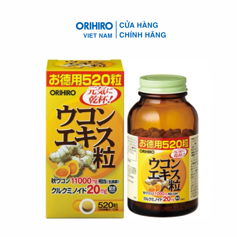 Viên Uống Tinh Bột Nghệ Mùa Thu Orihiro 520 Viên Giúp Giảm Nám, Tàn Nhang, Điều Hoà Nội Tiết Tố