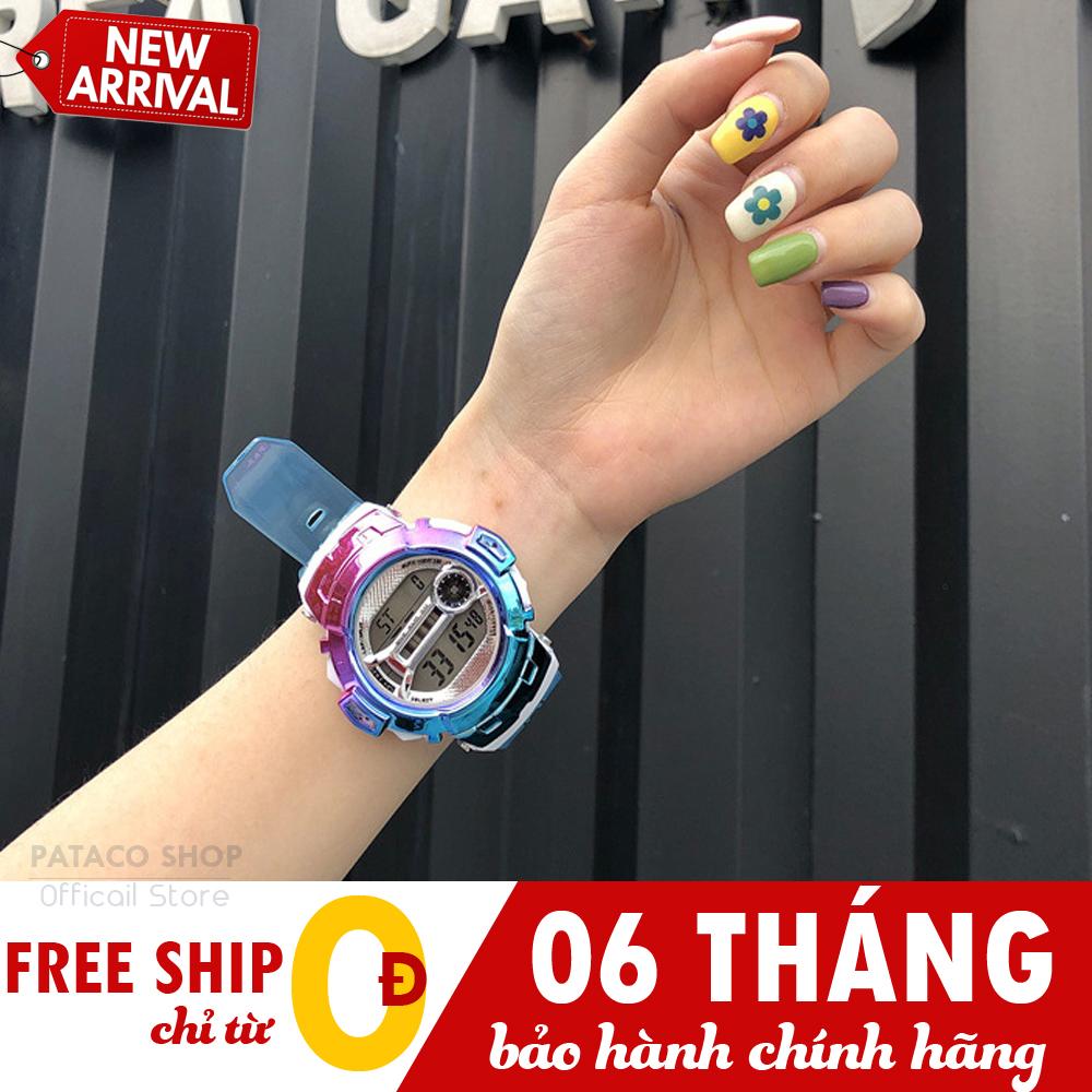 Đồng hồ thể thao nữ đa chức năng Shhors VR01, Dây cao su trong suốt cá tính, Nhiều màu cực đẹp, Chống nước sinh hoạt 3ATM