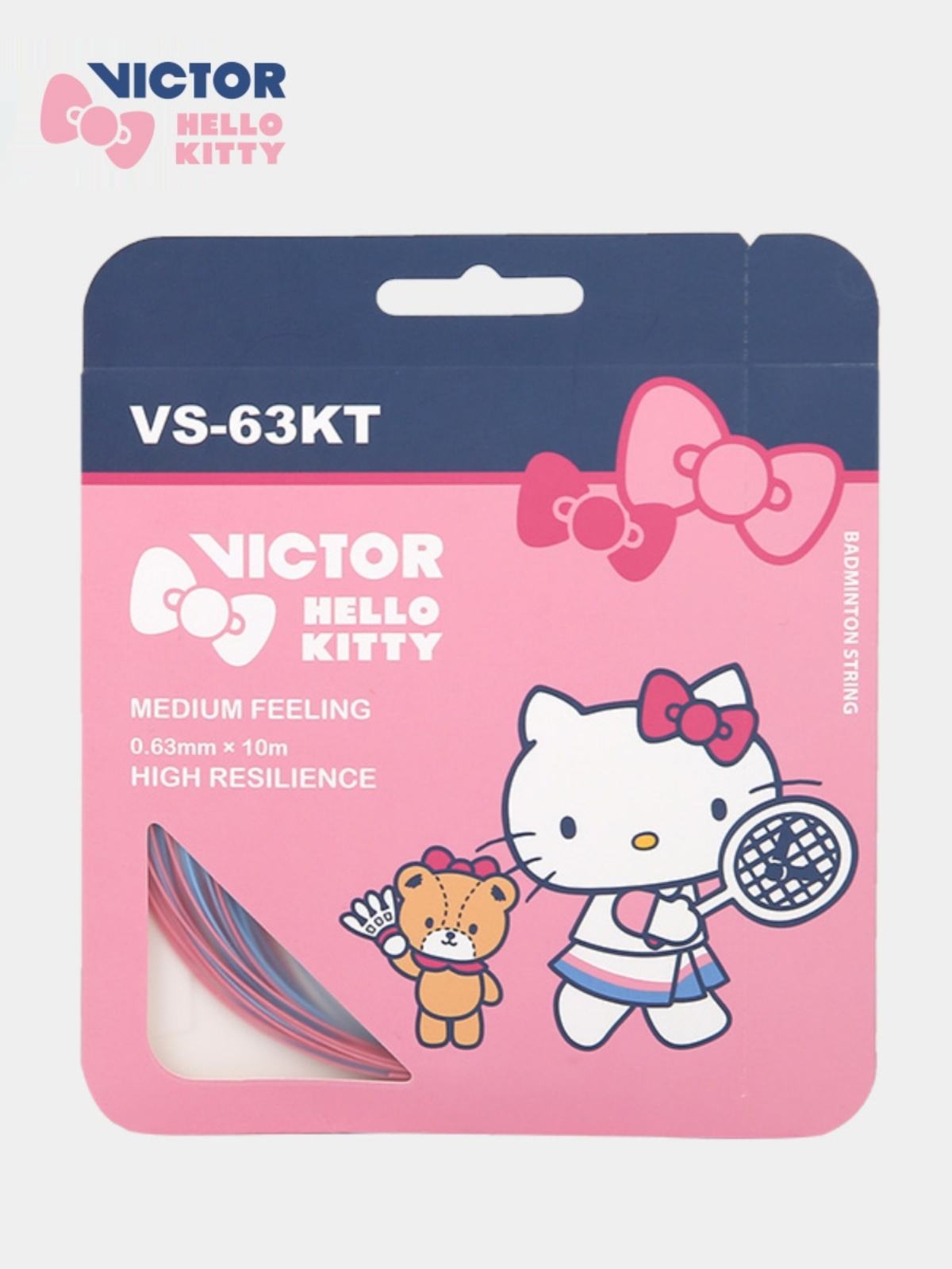 ஐ♘ Dây vợt cầu lông VICTOR Victor HELLO KITTY mới có độ đàn hồi cao VS-63KT chính hãng