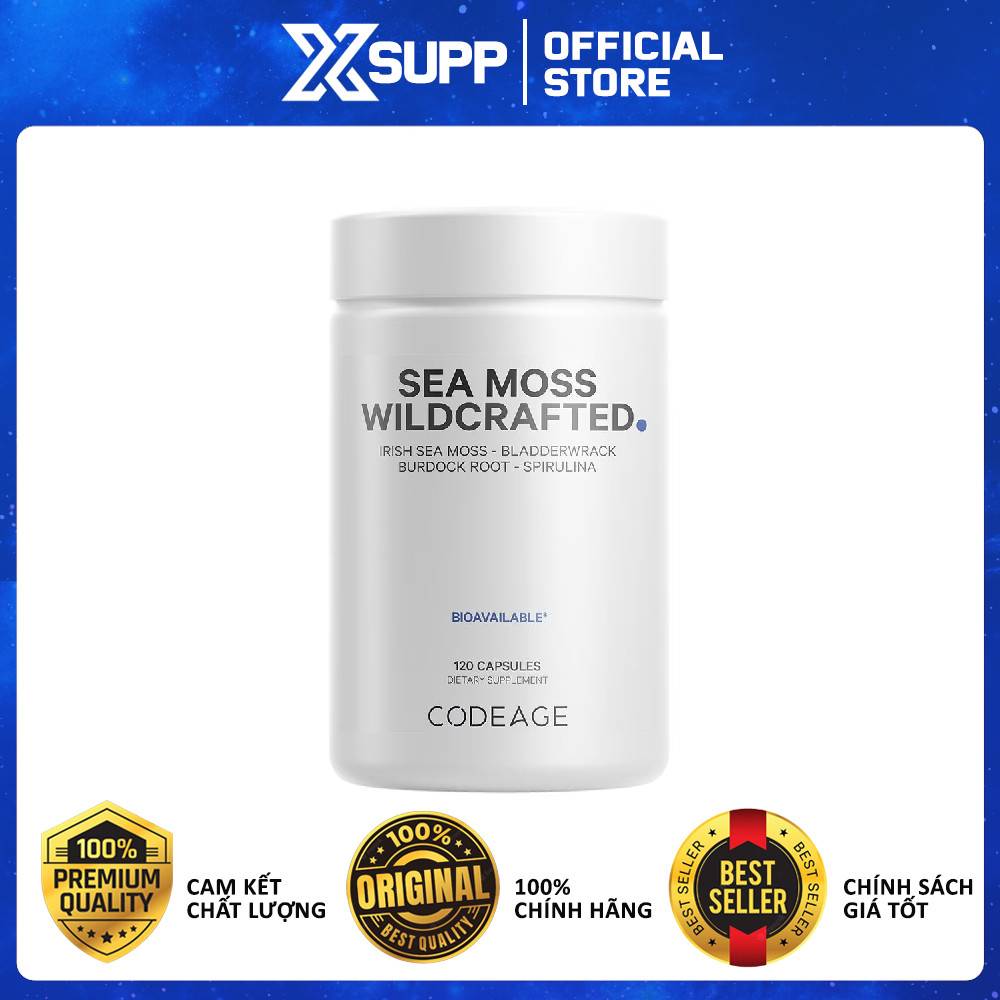 CODEAGE SEA MOSS WILDCRAFTED - PHÙ HỢP CHO SỨC KHỎE VÀ BỔ SUNG DINH DƯỠNG (120 VIÊN)