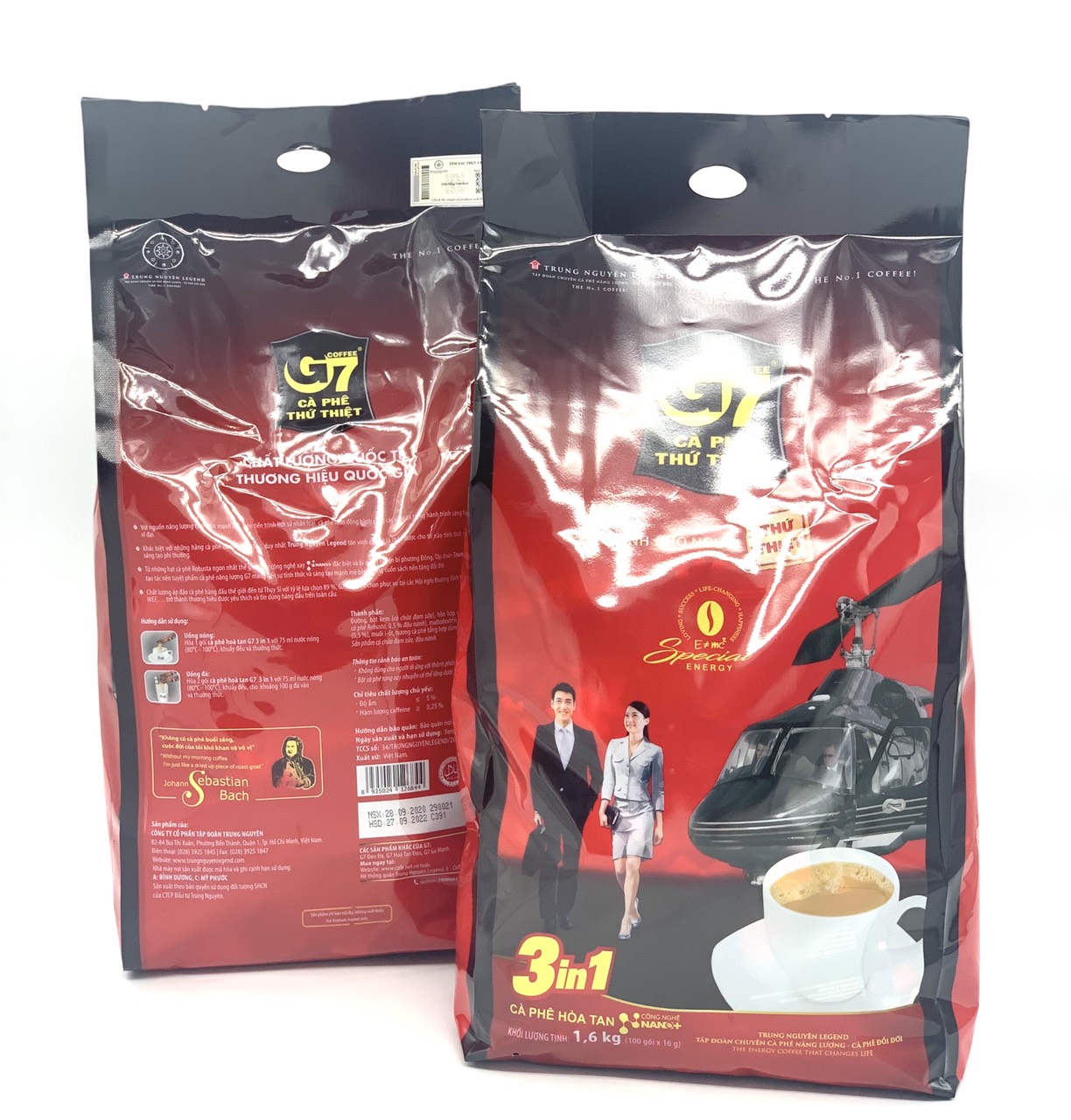 Cà phê sữa hoà tan g7 3in1 bịch 100 gói