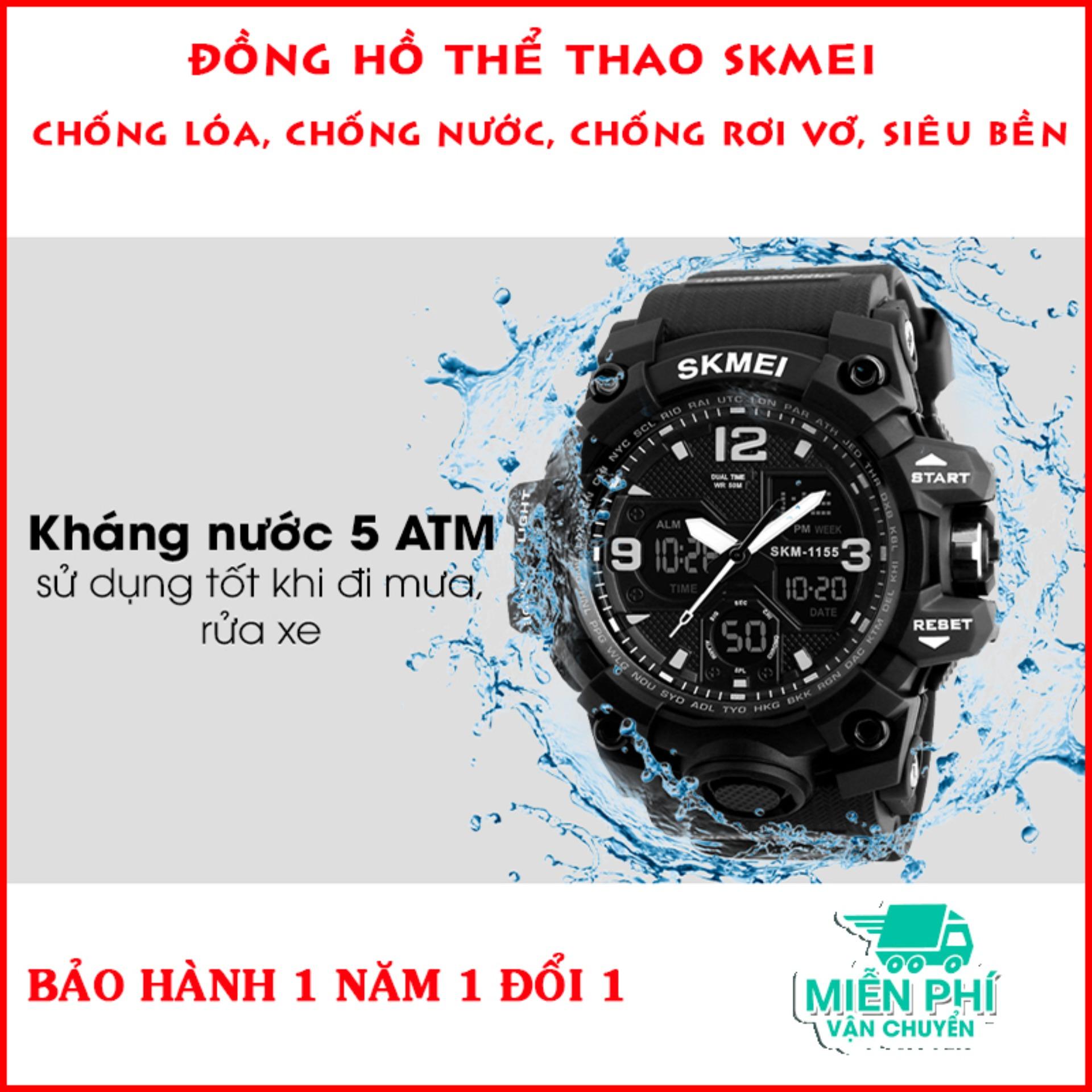 ĐỒNG HỒ NAM, ĐỒNG HỒ THÔNG MÌNH, ĐỒNG HỒ ĐIỆN TỬ, ĐỒNG HỒ CHỐNG NƯỚC, ĐỒNG HỒ SKMEI 1155B KIM ĐIỆN TỬ BẢO HÀNH 1 ĐỔI 1 1 NĂM