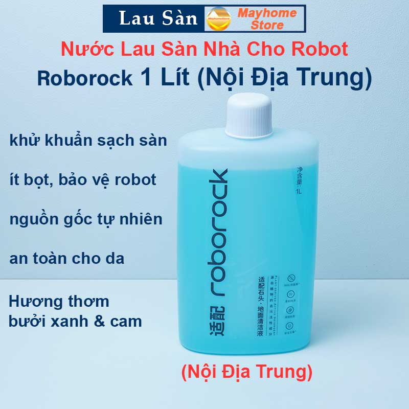 Dung Dịch Lau Sàn, Nước Lau Sàn Cao Cấp Roborock 1L Cho Robot Xiaomi Roborock, Mùi Hương Hoa Bưởi Xanh (Nội Địa Trung)