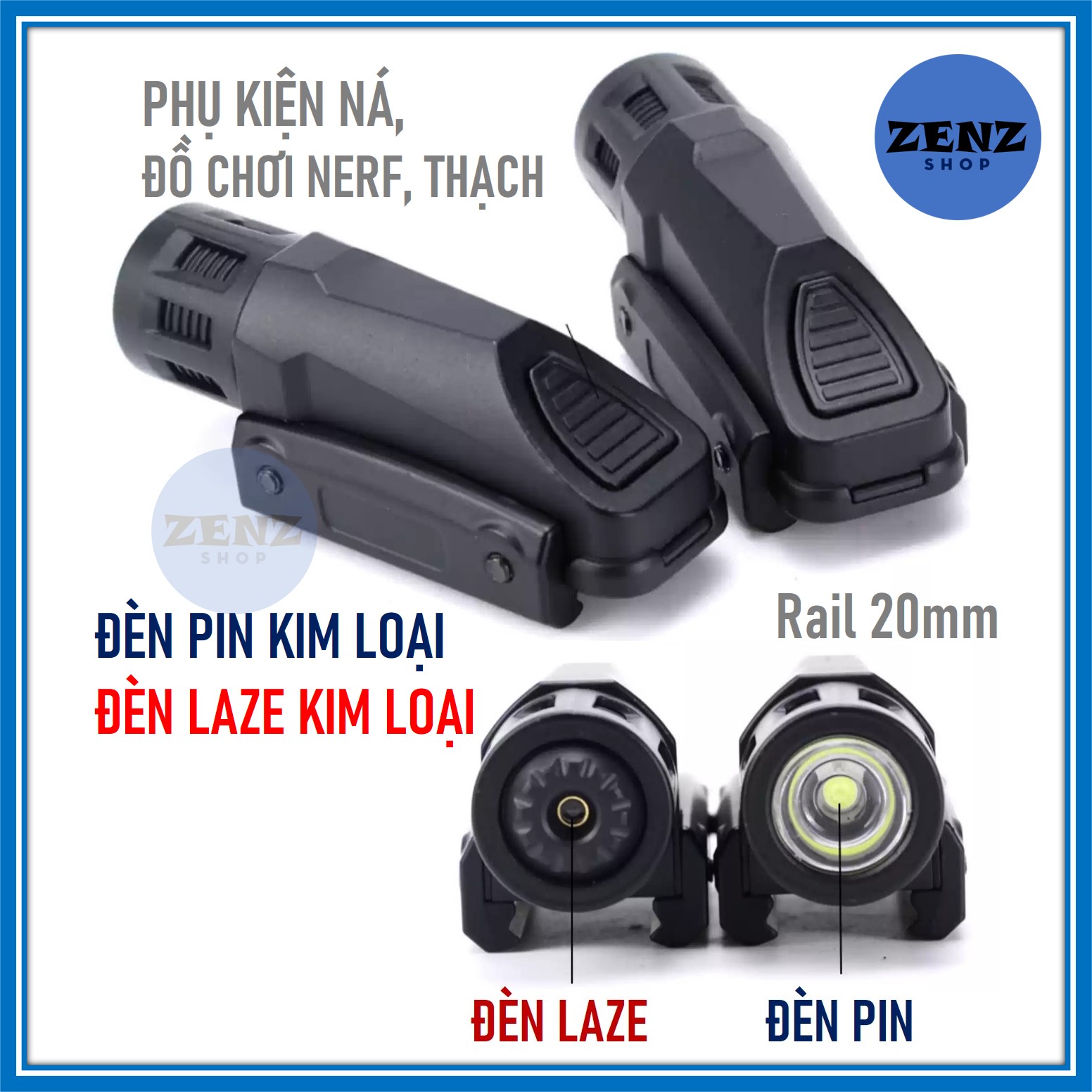 Đèn pin - đèn laze kim loại cao cấp - đồ chơi zenz