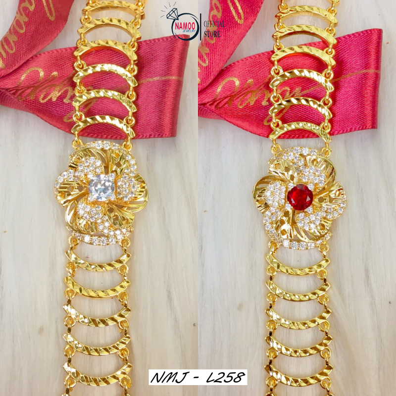 Lắc tay hoa mai nữ l258, lắc tay mạ vàng 18k namoo jewelry