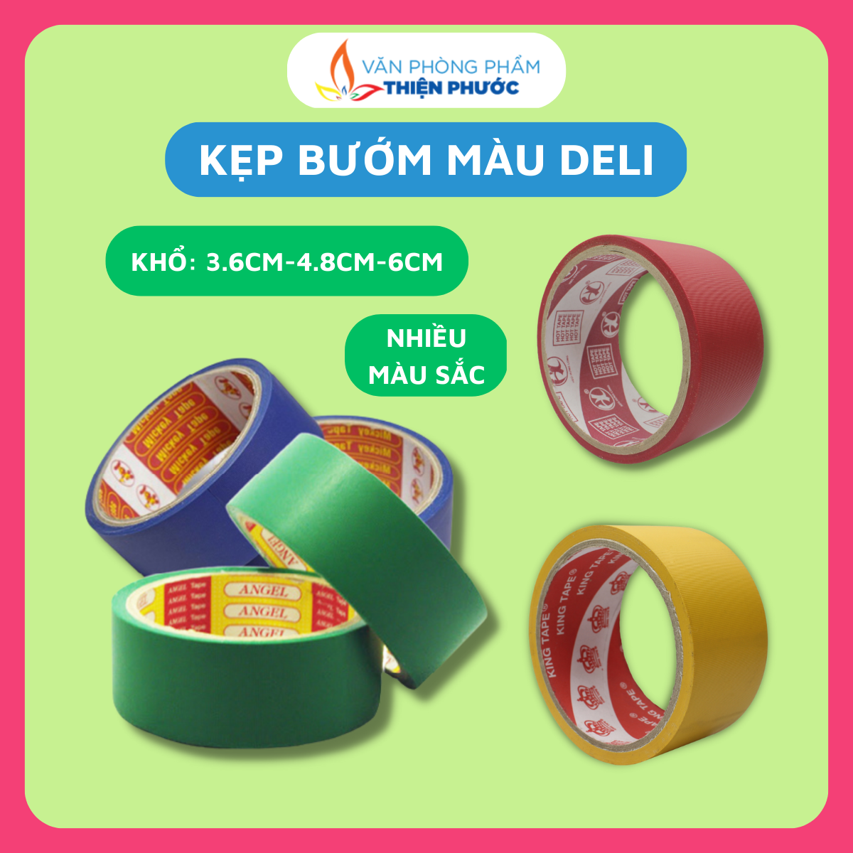 Băng keo simily 4.8cm siêu dính dán gáy tài liệu các size thiện phước