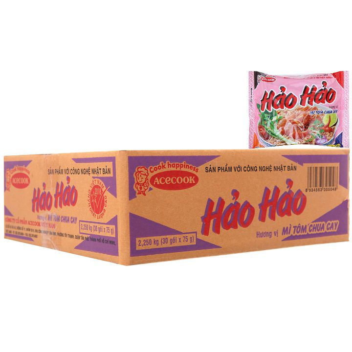Mì hảo hảo tôm chua cay thùng 30 gói 75g