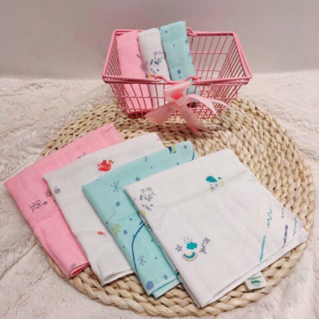 Combo 5 Khăn Sữa Xuất Nhật Mipbi Cho Bé Kích Thước 30x30cm