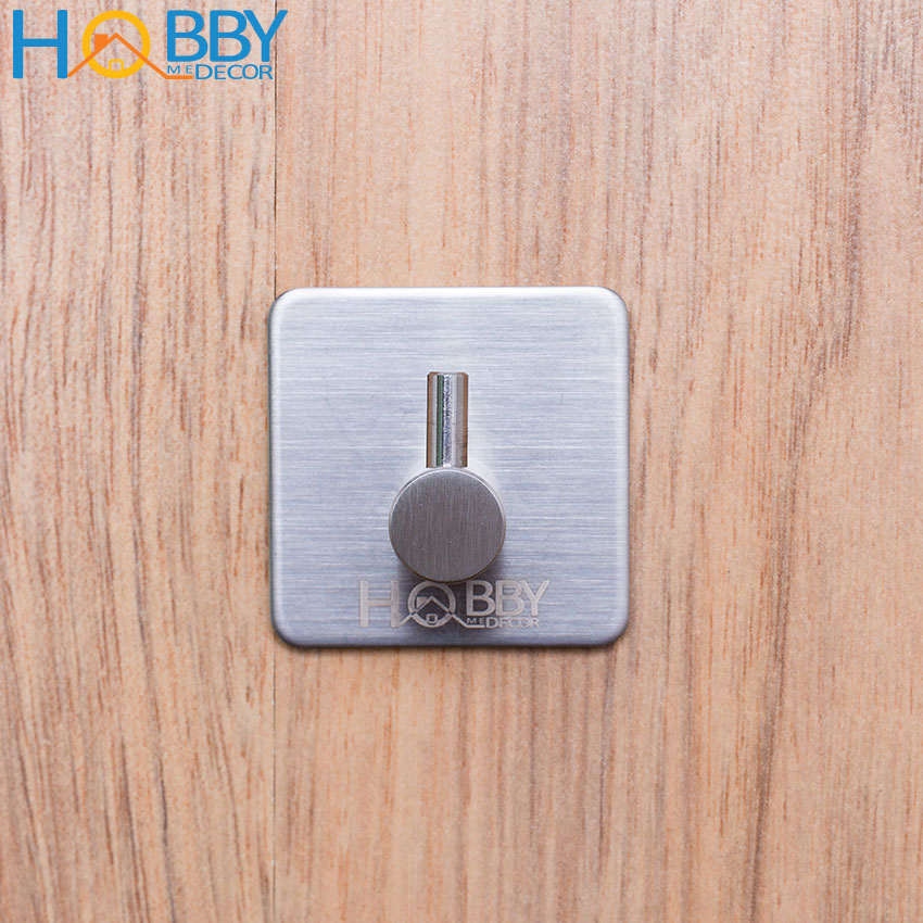 Móc Đơn Inox Dán Tường Kèm Keo 3M Siêu Dính, Móc Đơn Inox SUS304 Treo Đồ Phòng Tắm Sử Dụng Keo Dán 3M Không Thấm Nước, Không Rỉ Sét