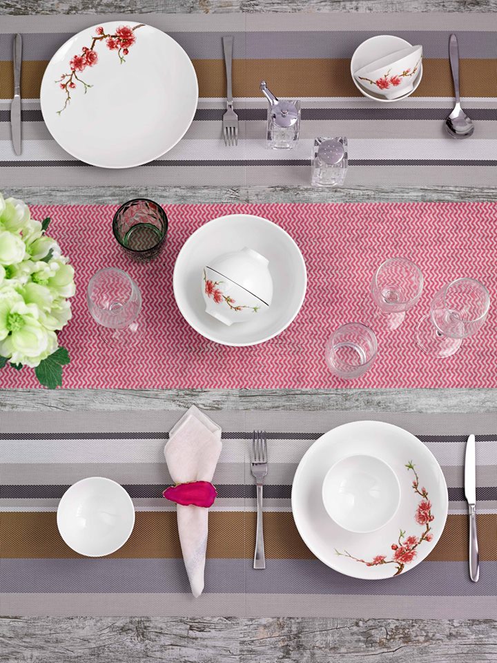 Bộ chén sứ Minh Long 14 sản phẩm Daisy IFP Hồng Đào dùng trong gia đình để đãi khách hay tặng người thân, bạn bè - bộ bàn ăn