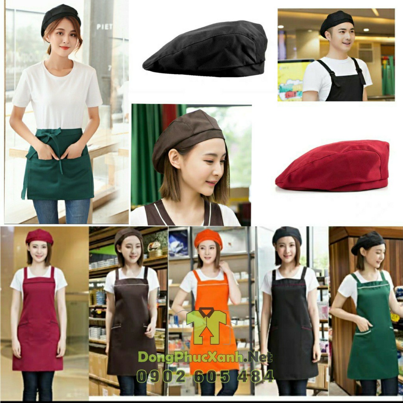 Mũ pha chế Nón phục vụ Nón nhân viên phục vụ nam nữ cao cấp Nón phục vụ cafe