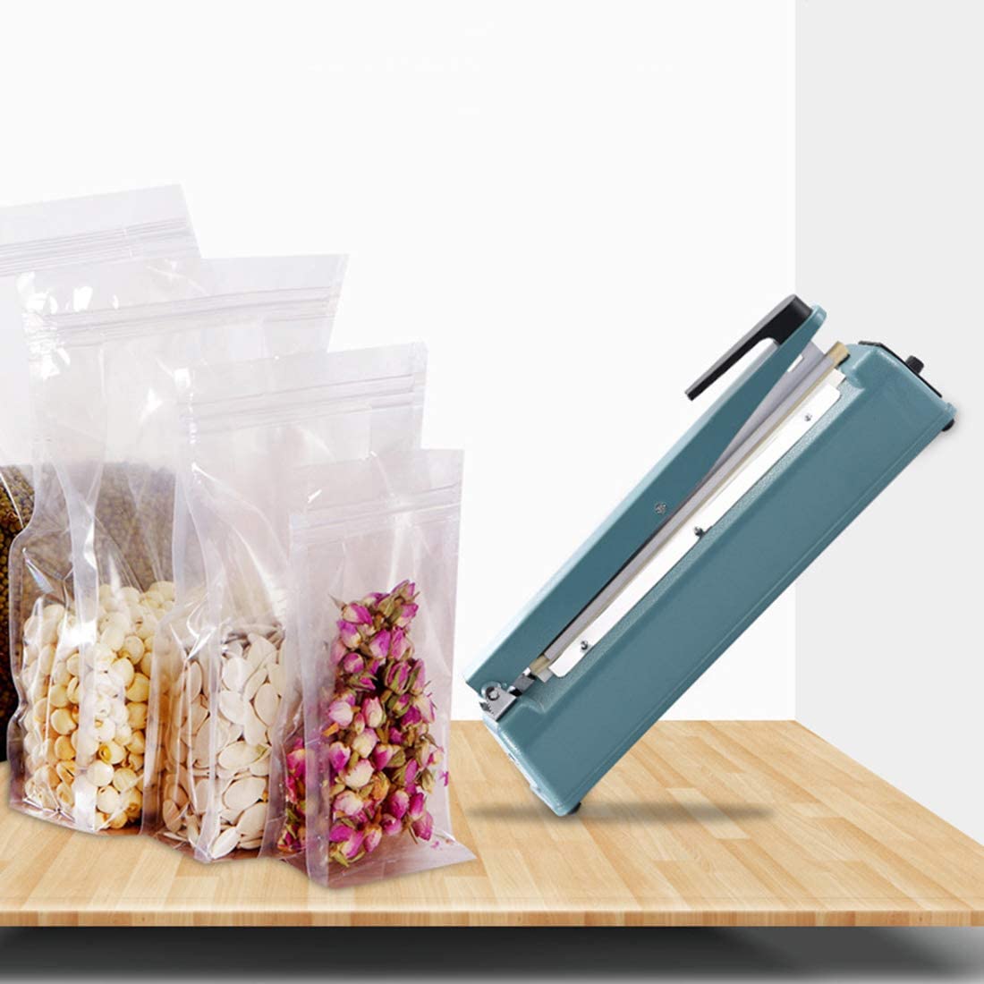 máy ép túi zip nhôm, nhựa bằng tay 300x2mm -  bảo hành 3 tháng, vỏ sắt