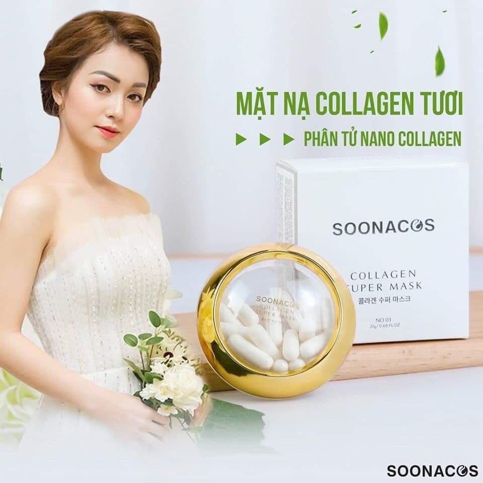 [HCM]Mặt nạ Collagen tươi SOONACOS Hàn Quốc (hộp 20 viên)