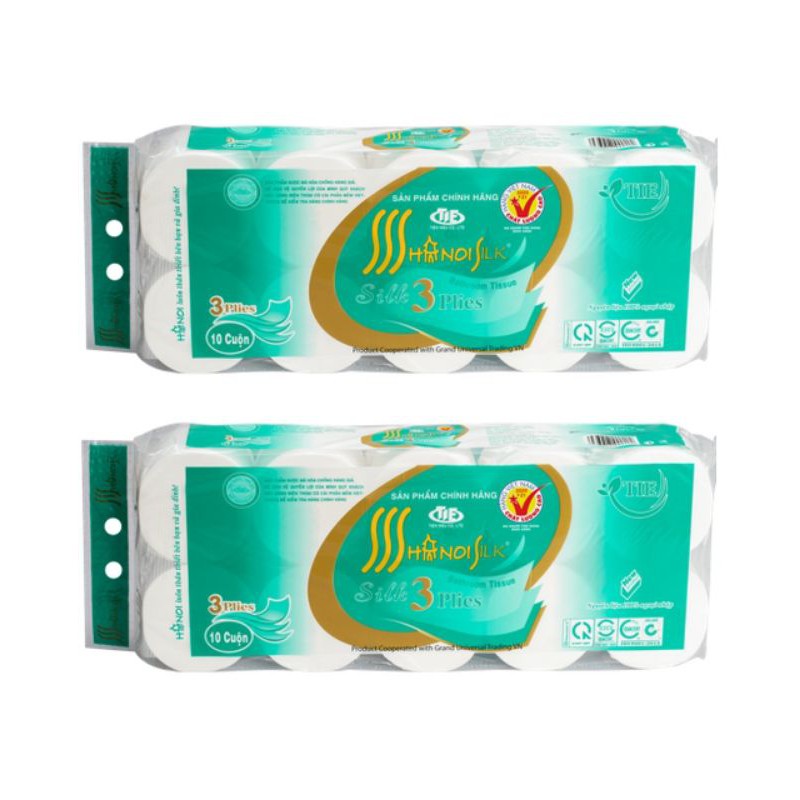 Combo 2 bịch giấy vệ sinh hà nội 3 lớp siêu dai không lõi- giấy vệ sinh cuộn không lõi