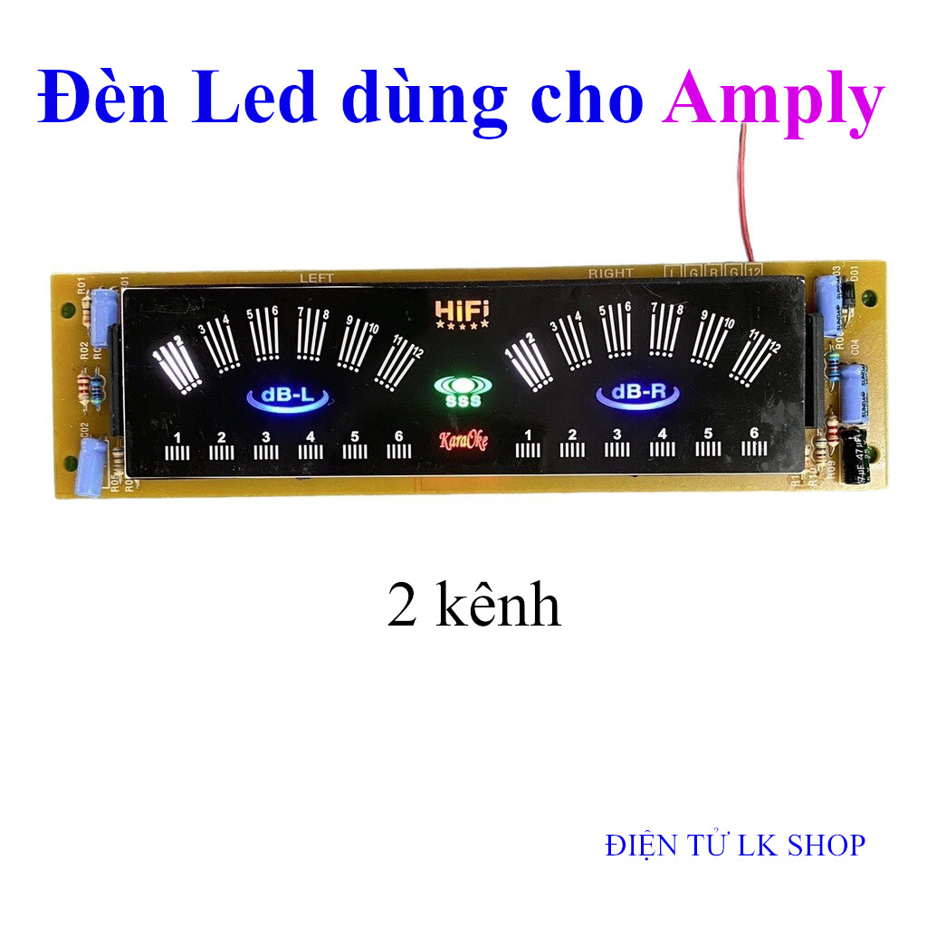 Đèn led nháy theo nhạc 2 kênh, mặt nhựa, dùng cho amply - Điện tử LK Shop