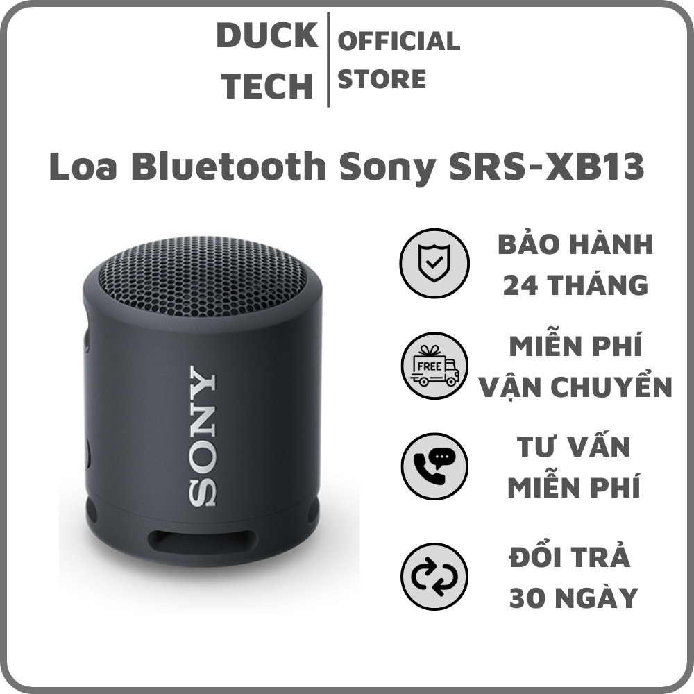 Loa Không Dây Bluetooth Sony SRS-XB13 - Âm Bass Mạnh Mẽ - Chống Nước IP67 - Thời Lượng Pin 16H - Bluetooth 4.2 - Công nghệ Extra Bass - Vỏ UV Coating Chống Trầy - Thiết Kế Nhỏ Gọn - Bảo Hành 1 Đổi 1 Trong Vòng 24 Tháng