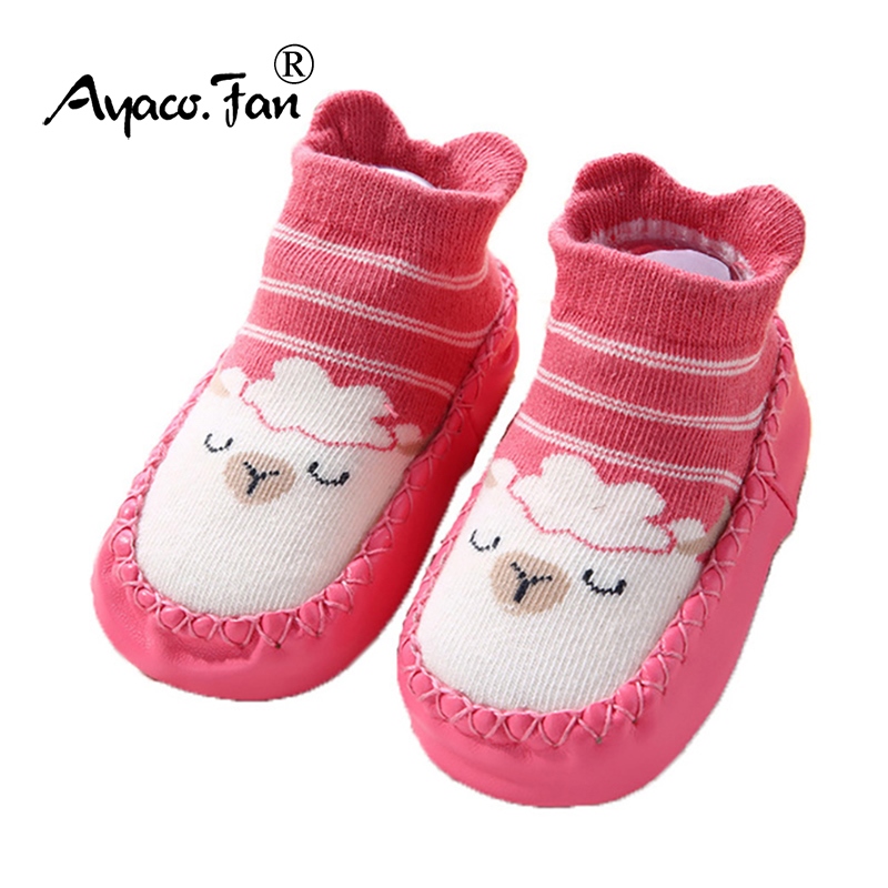 hot Indoor Socks Newborn Baby Soft Prewalker Shoes Thick Winter Cotton