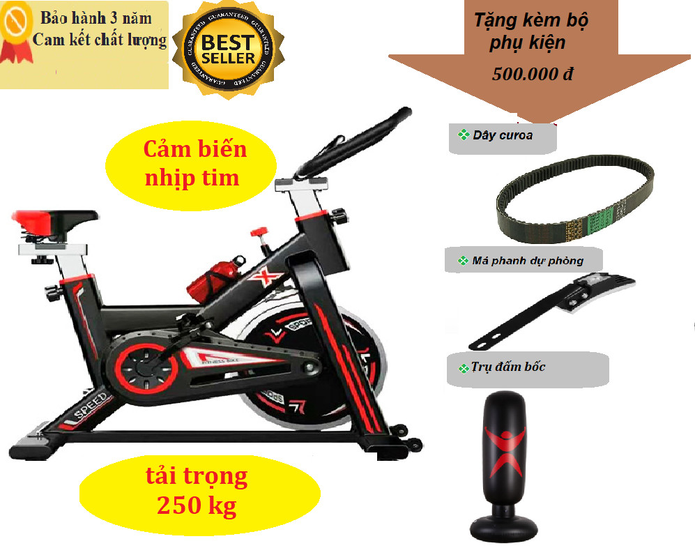 Xe đạp tập thể dục thể thao tại nhà Tôshikô x8 màu đen đỏ ( Khung sườn từ thép chịu lực tốt, siêu chắc chắn)
