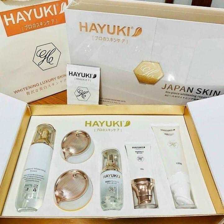 Bộ sản phẩm dưỡng da -hayuki luxury nhật bản bộ 6 món cao cấp làm trắng - phục hồi - tái tạo da 05
