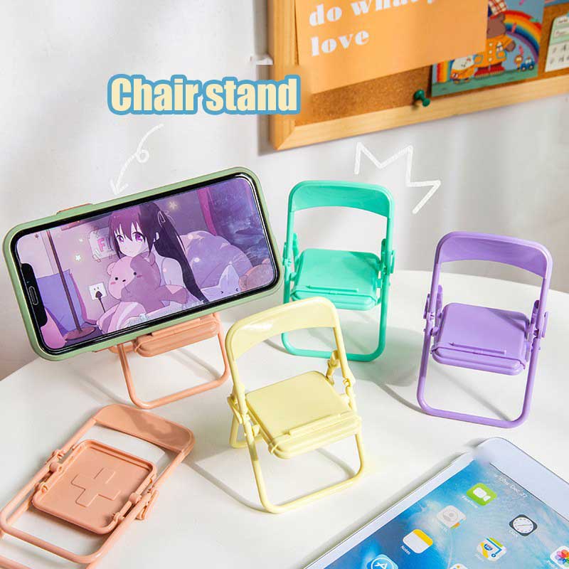 Giá đỡ điện thoại, máy tính bảng hình ghế gấp gọn dễ thương đủ màu