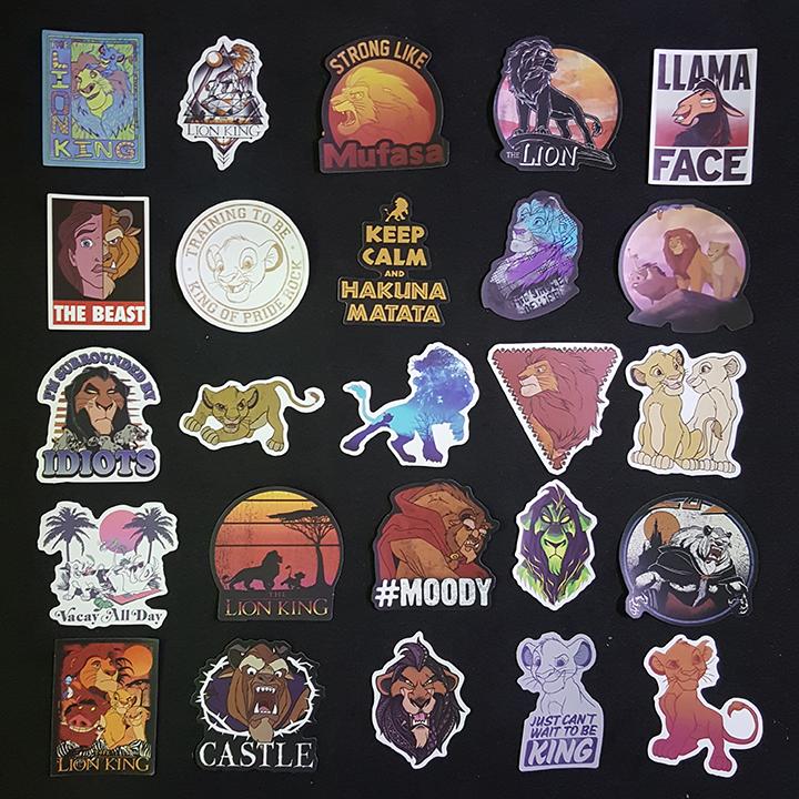 Bộ Sticker dán cao cấp chủ đề LION KING - Dùng dán Xe, dán mũ bảo hiểm, dán Laptop...