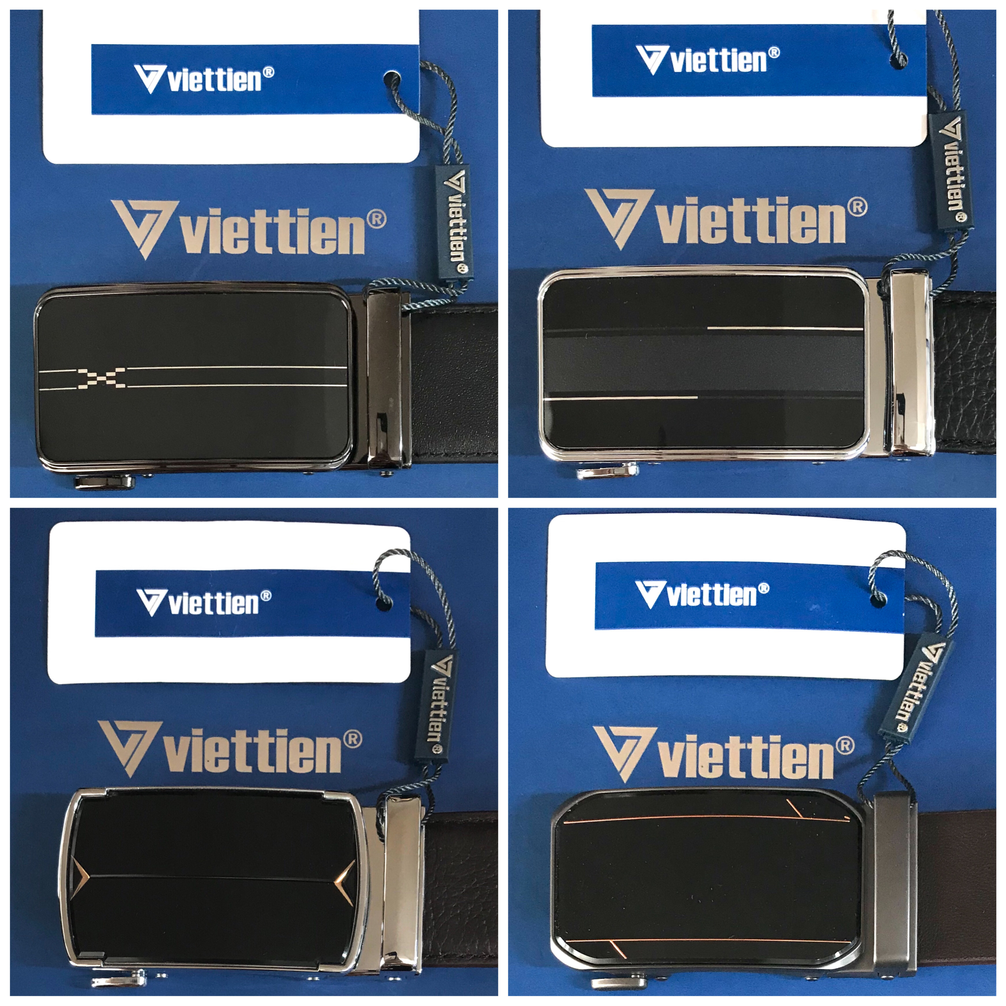 Viettien - Dây nịt nam thắt lưng nam chất liệu da bò thật khóa tự động hàng hiệu cao cấp