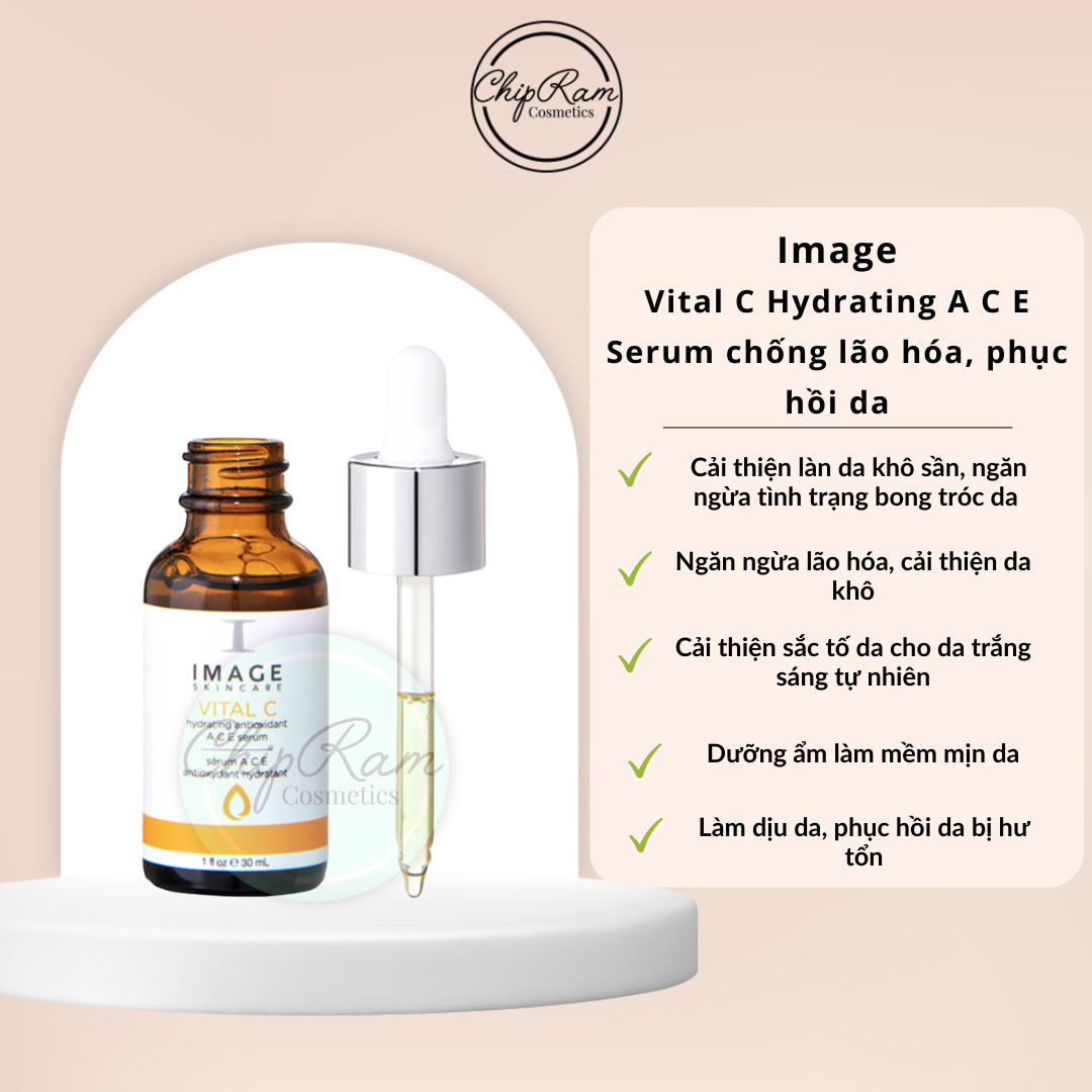 Serum chống oxy hóa và cung cấp dưỡng ẩm phục hồi da vital c hydrating antioxidant ace serum image 30ml