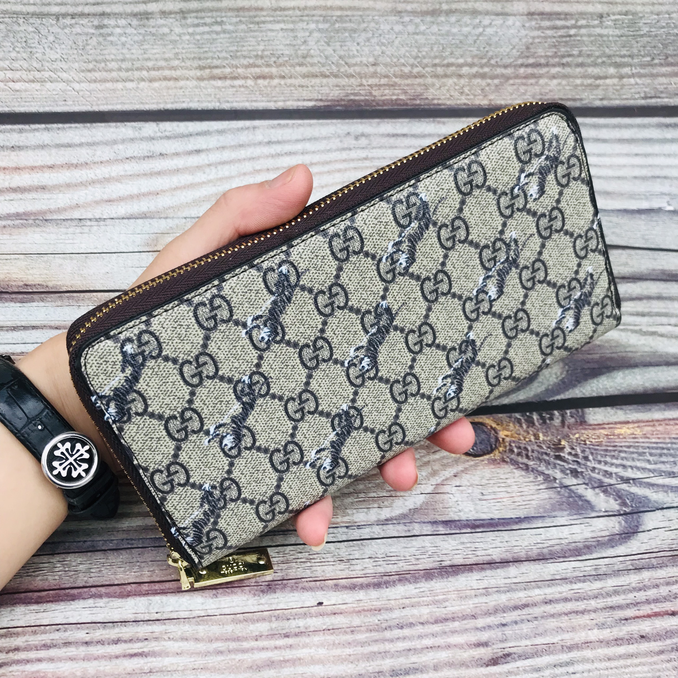 Ví dài Nam cầm tay thời trang hàng hiệu , Ví Cầm Tay Nam,Họa Tiết G