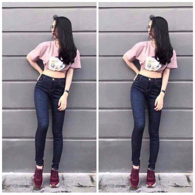 Quần jean dài nữ vải xước co giãn mạnh có big size