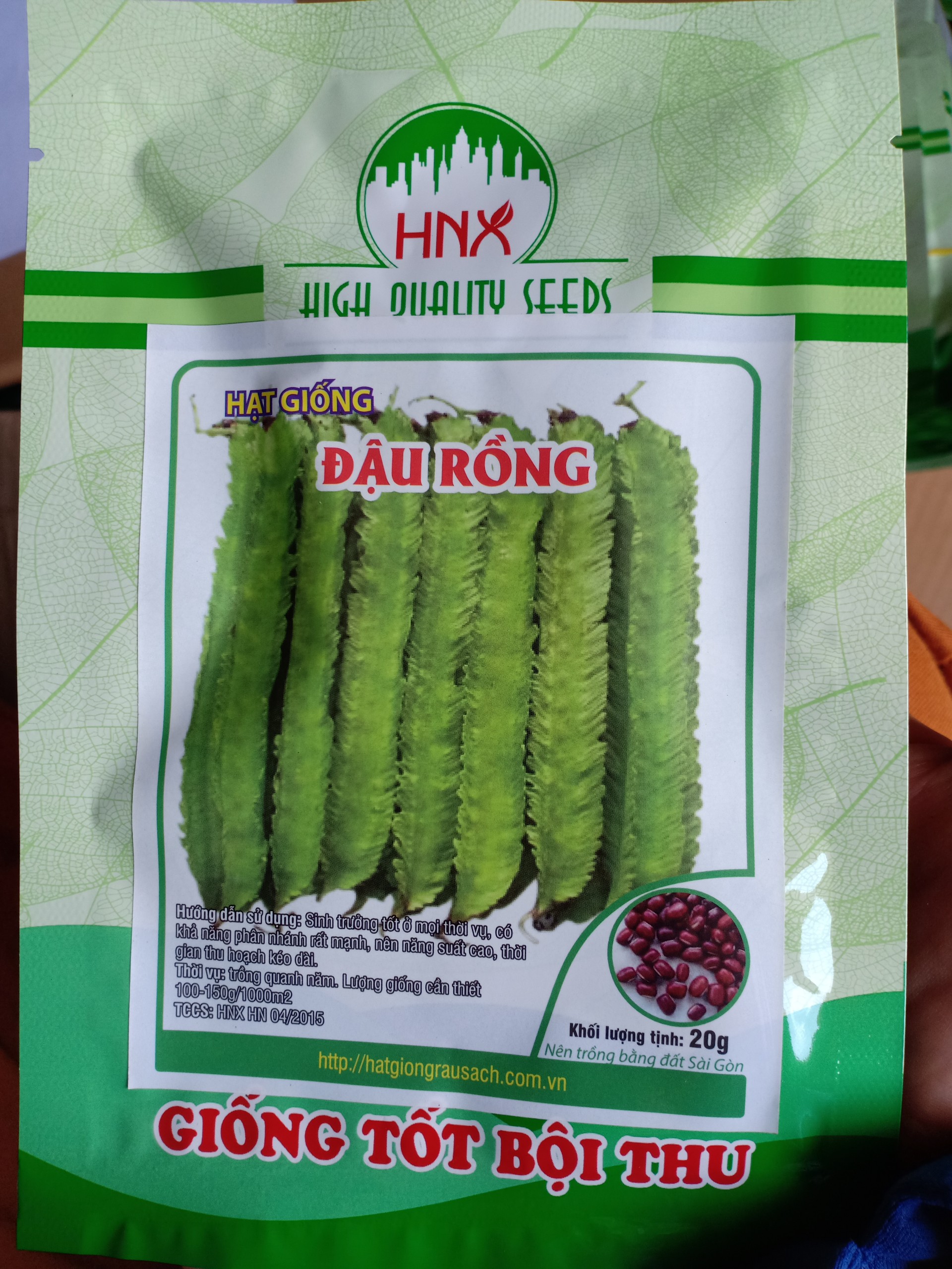 Hạt giống đậu rồng gói 20g