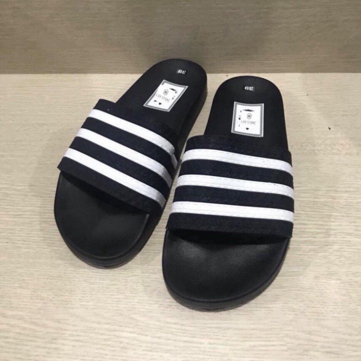 Dép nam nữ, dép adidas 3 sọc đen trắng, dép quai ngang tại 199x