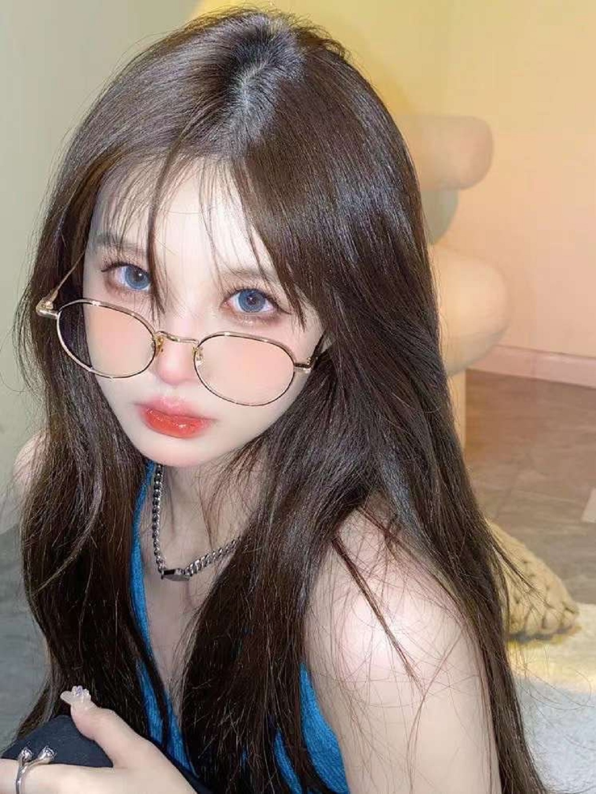 Mắt Kính Mát Thời Trang Giả Cận Gọng Kính Form Tròn Tuổi Teen Thay Được Tròng Cận