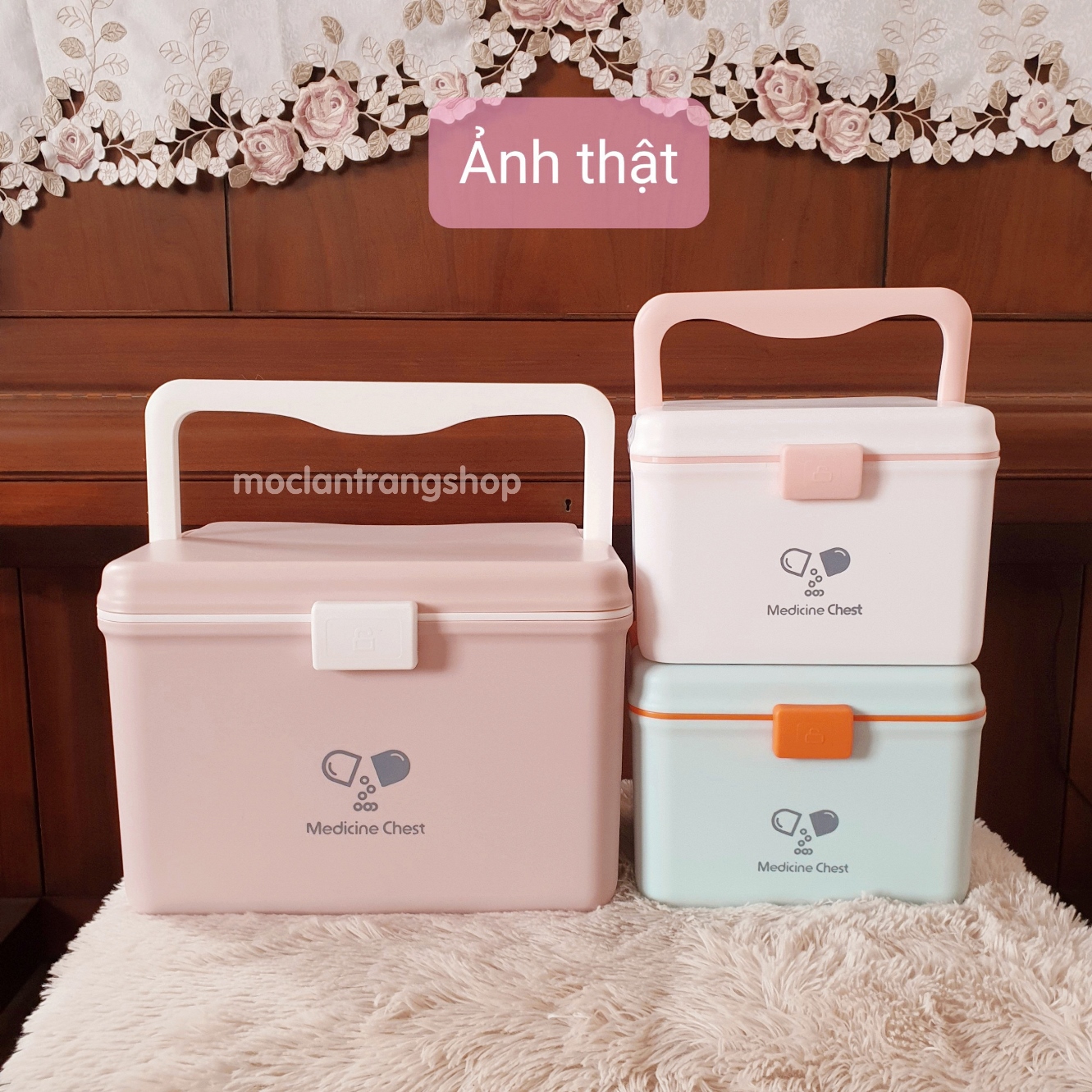 Hộp đựng thuốc 2 tầng có quai xách, tủ đồ sơ cứu y tế gia đình và sản phẩm chăm sóc sức khỏe, nhiều ngăn GLOSEN tiện lợi, size cỡ lớn nhỏ