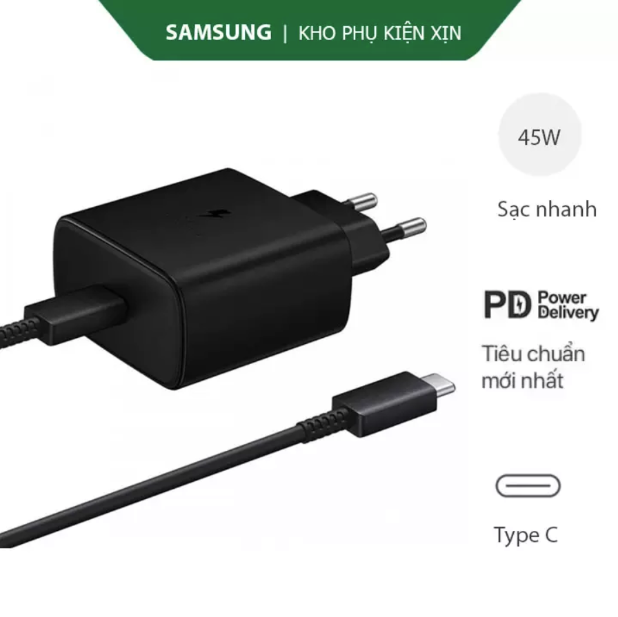 Bộ Sạc Nhanh 45W Cho Samsung Note 10 Plus - Cáp 5A