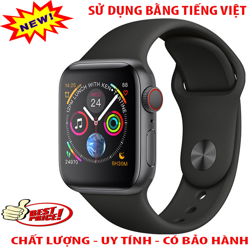 Đồng Hồ Chống Nước SmartWatch Serries 5 S5 -Nghe gọi qua Bluetooth – Đàm Thoại 2 Chiều - Đo nhịp tim Huyết áp -  - Có ngôn ngữ tiếng Việt -  Hiển Thị Thống Báo Đầy Đủ SMS- Báo Thức- Bảo hành 12 Tháng