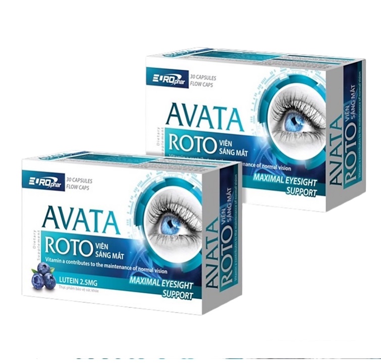 Viên uống sáng mắt chống cận mù lòa avata roto với thành phần lutein 2.5mg giảm khô mắt ,mờ mắt ,mỏi mắt , tăng cường thị lực , chống cận ,chống mù lòa , hạn chế lão hóa mắt - hộp 30 viên -dược phẩm mt