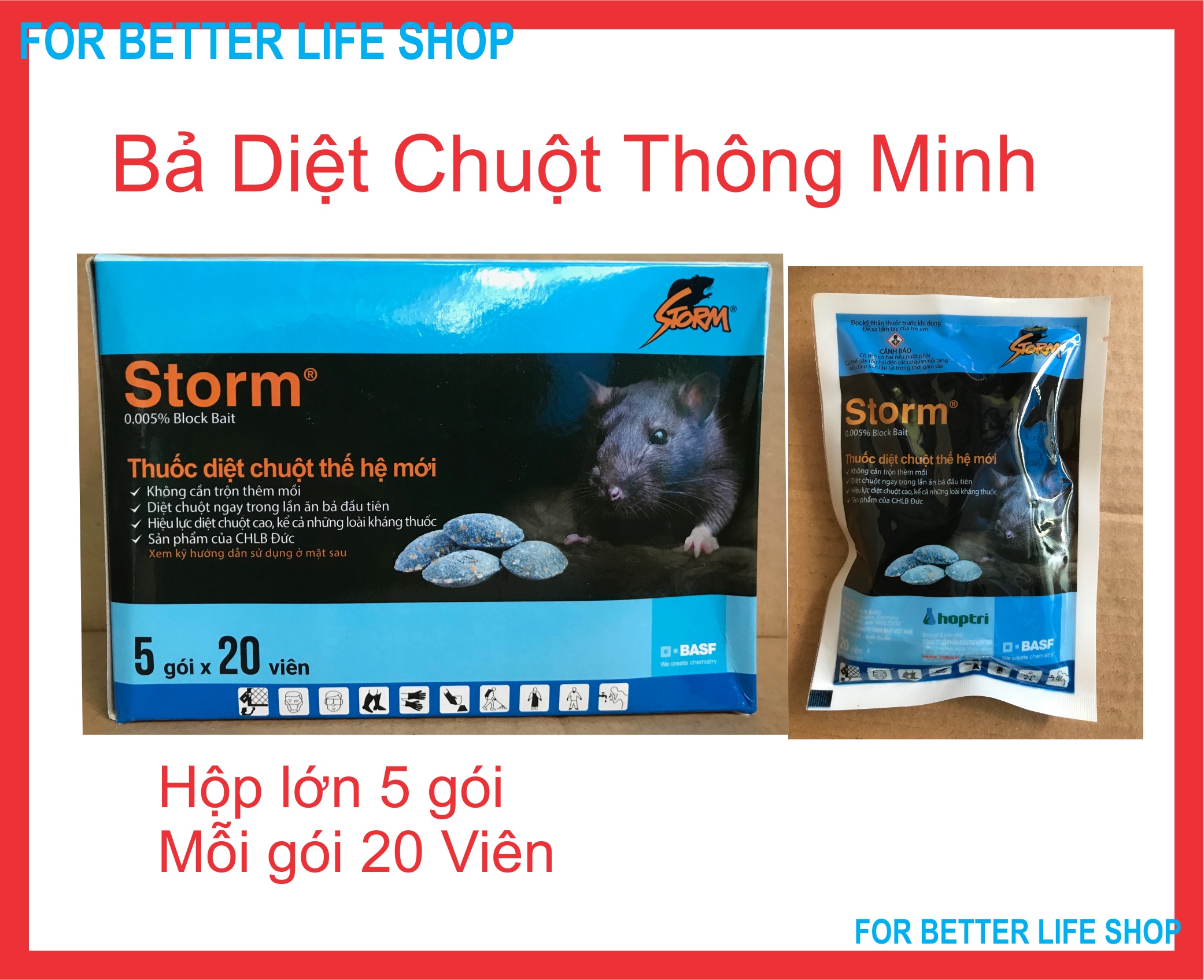 Bả mồi thông minh trừ Chuột Storm gói 20 viên